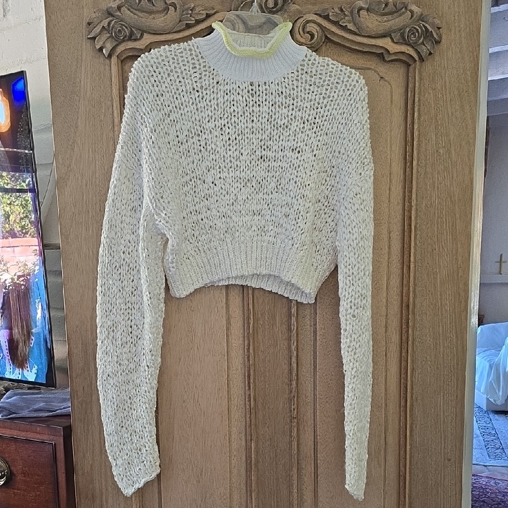 T by Alexander Wang White Cowl Neck Sweater
